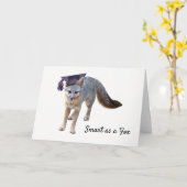 キツネ卒業証書 カード (黄色い花)