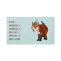 キツネ及びインディゴ鳥の名刺