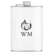 キツネ及びゴルフボールモノグラパーソナライズされたム フラスク (正面)