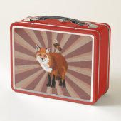 キツネ及びフクロウ メタルランチボックス (裏面)