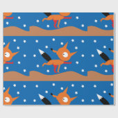 キツネ及び星包み紙 ラッピングペーパー (フラット)