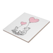 キツネ及び風船セラミックタイル タイル (側面)