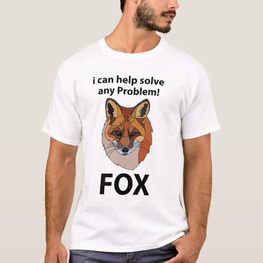 キツネ問題救済を解決できるおもしろいキツネ Tシャツ (正面)