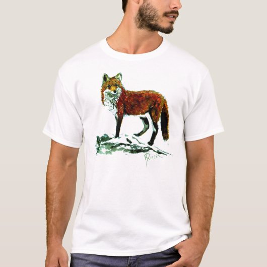キツネ夜ワイシャツ Tシャツ (正面)