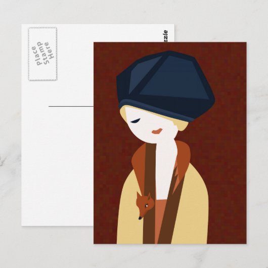 キツネ女 ポストカード (正面/裏面)