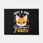 キツネ好きだけの女の子女かわいいキツネギ ドアマット (正面)
