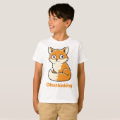 キツネ好きのための最高のギフト、面白い狐のオーバーシンキング Tシャツ (正面フル)