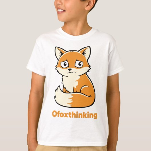 キツネ好きのための最高のギフト、面白い狐のオーバーシンキング Tシャツ (正面)