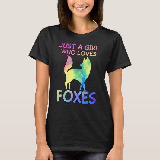 キツネ好きの女おもしろいの子 Tシャツ (正面)