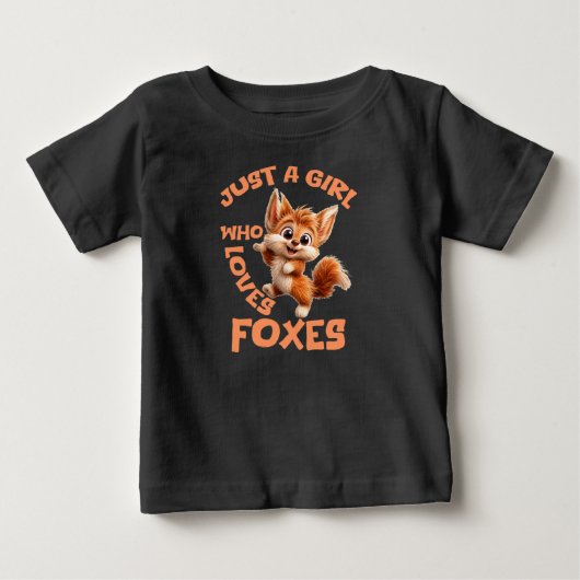 キツネ好き女子 ベビーTシャツ (正面)