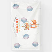 キツネ子供の誕生日パーティー 横断幕 (縦)