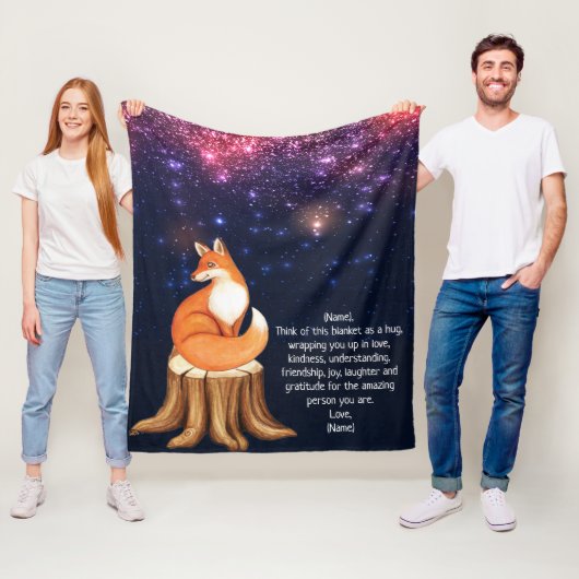 キツネ宇宙銀河系カスタムレター毛布子供へ フリースブランケット (インサイチュ)