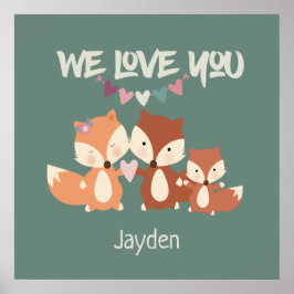 キツネ家族の特別な「愛してる」メッセージ ポスター