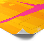 キツネ家族の遊び時間 - ネオン野生生物ポップアート ポスター (角)