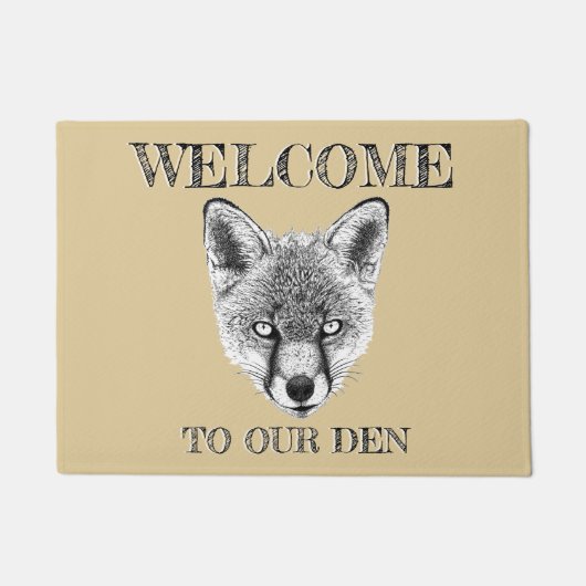 キツネ形式「Welcome To Our Den」カスタム形式 ドアマット (正面)