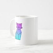 キツネ恋人おりがみVaporwave美学レトロラブA コーヒーマグカップ (正面左)