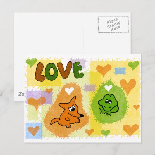 キツネ愛 ポストカード (正面/裏面)