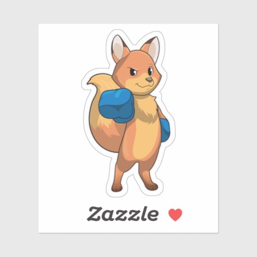 キツネ手袋を装着したボクサーとしてのボクシング シール (シート)