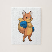 キツネ手袋を装着したボクサーとしてのボクシング ジグソーパズル (縦)