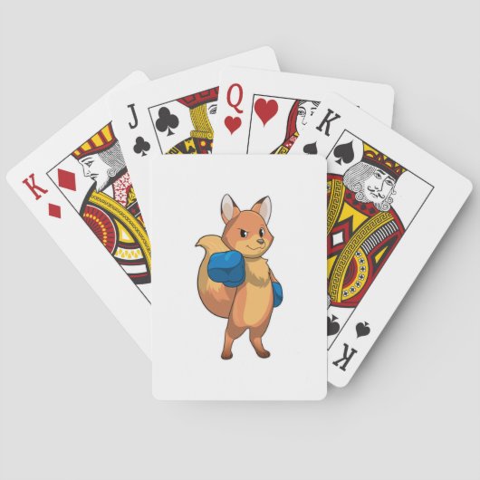 キツネ手袋を装着したボクサーとしてのボクシング トランプ (裏面)