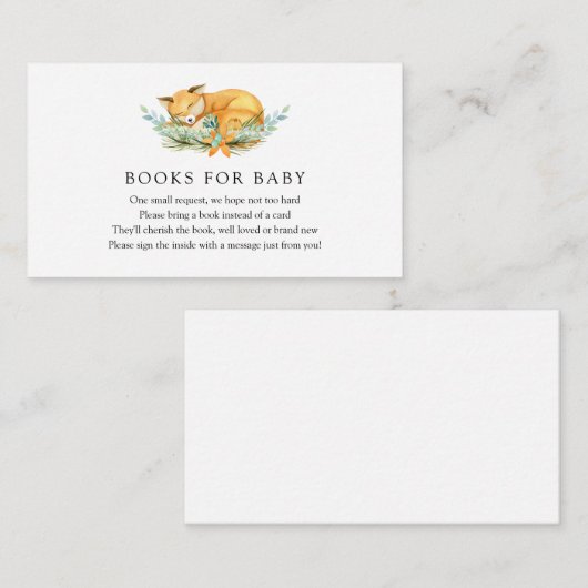 キツネ挿入カード用ベビーブック エンクロージャーカード (正面/裏面)