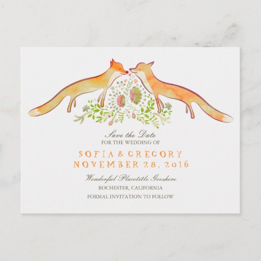 キツネ日付の保存 案内ポストカード (正面)