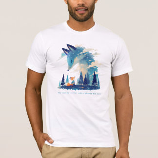 キツネ星空のアートで宇宙狐の精神に出会う Tシャツ