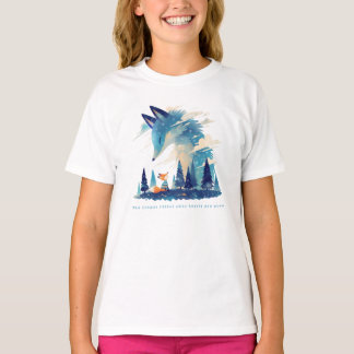 キツネ星空のアートで宇宙狐の精神に出会う Tシャツ