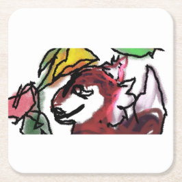 キツネ林 スクエアペーパーコースター