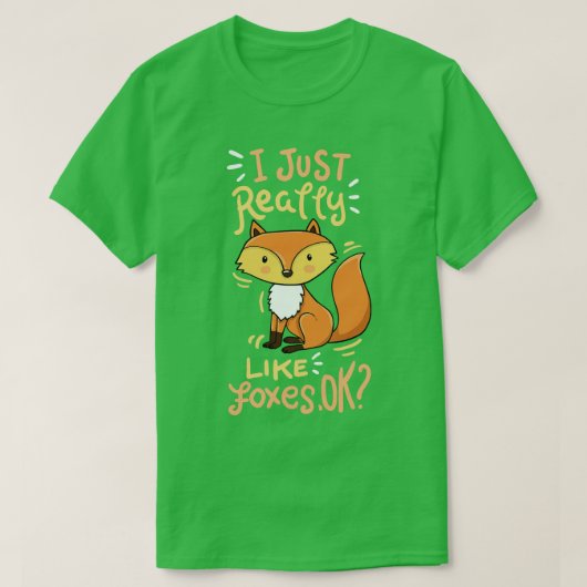 キツネ森林動物ユーモア1 Tシャツ (デザイン正面)