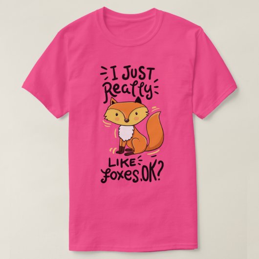 キツネ森林動物ユーモア Tシャツ (デザイン正面)