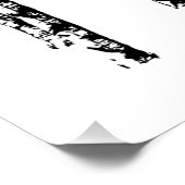 キツネ樺の木ツリーフォレストアニマルシルエット自然アート ポスター (コーナー)