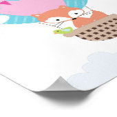 キツネ気球の幼児アート ポスター (角)