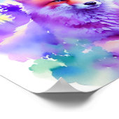 キツネ水彩ポートレート1ホリデーハガキ ポスター (角)