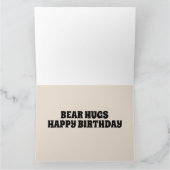 キツネ水彩新聞美術誕生日カード カード (内部)