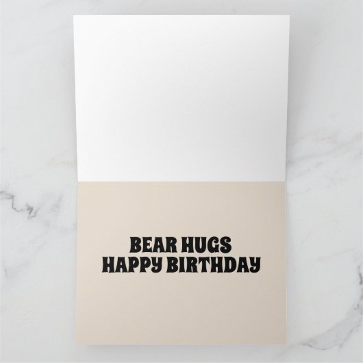 キツネ水彩新聞美術誕生日カード カード (内部)