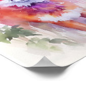 キツネ水彩画ポートレート2葉書 ポスター (角)