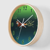 キツネ火災 – ノーザンライト 壁時計 (傾斜)