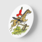 キツネ狩りのハンターのジャンパーの乗馬 ラウンド壁時計 (傾斜)