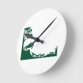 キツネ狩りシルエット ラウンド壁時計 (傾斜)