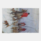 キツネ狩りハンツマンアンドハウンズリターンホーム キッチンタオル (横)