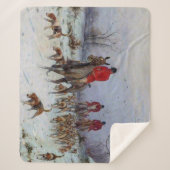 キツネ狩りハンツマンアンドハウンズリターンホーム シェルパブランケット (正面)