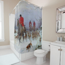 キツネ狩りハンツマンアンドハウンズリターンホーム シャワーカーテン