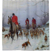 キツネ狩りハンツマンアンドハウンズリターンホーム シャワーカーテン (正面)