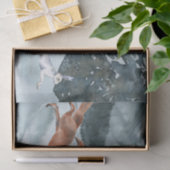 キツネ狩り冬の風景水色 薄葉紙 (ギフト)