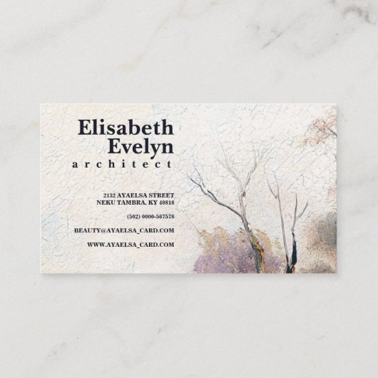 キツネ狩り絵画ヴィンテージ 名刺 (裏面)