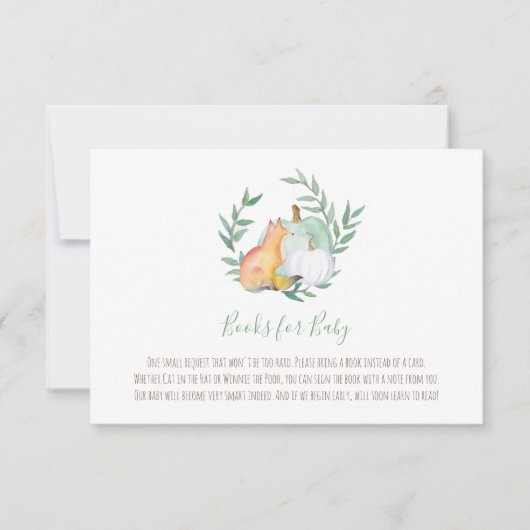 キツネ男女兼用カボチャが本のインサートを持って来る 招待状 (正面)