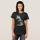 キツネ白動物キツネ Tシャツ (正面フル)