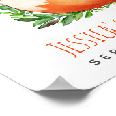 キツネ眠るウッドランド赤ちゃんシャワー歓迎サイン ポスター (角)