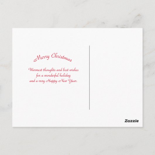 キツネ眠る雪の写真クリスマス ポストカード (裏面)